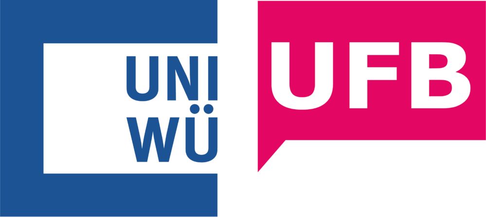 Logo der Universitätsfrauenbeauftragten (UFB) der Universität Würzburg: Pinke Sprechblase mit der Abkürzung "UFB"